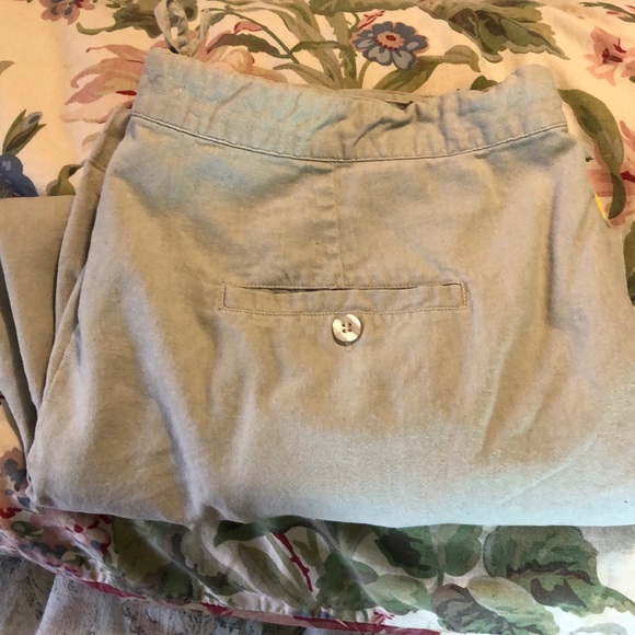 MECCA GOLD size 4XL Linen Clamdiggers Ties at Waist & Leg Tan Khaki Breathable - Picture 6 of 13